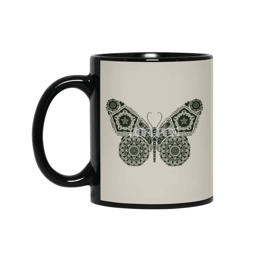 Ornamental Butterfly Siyah Kupa