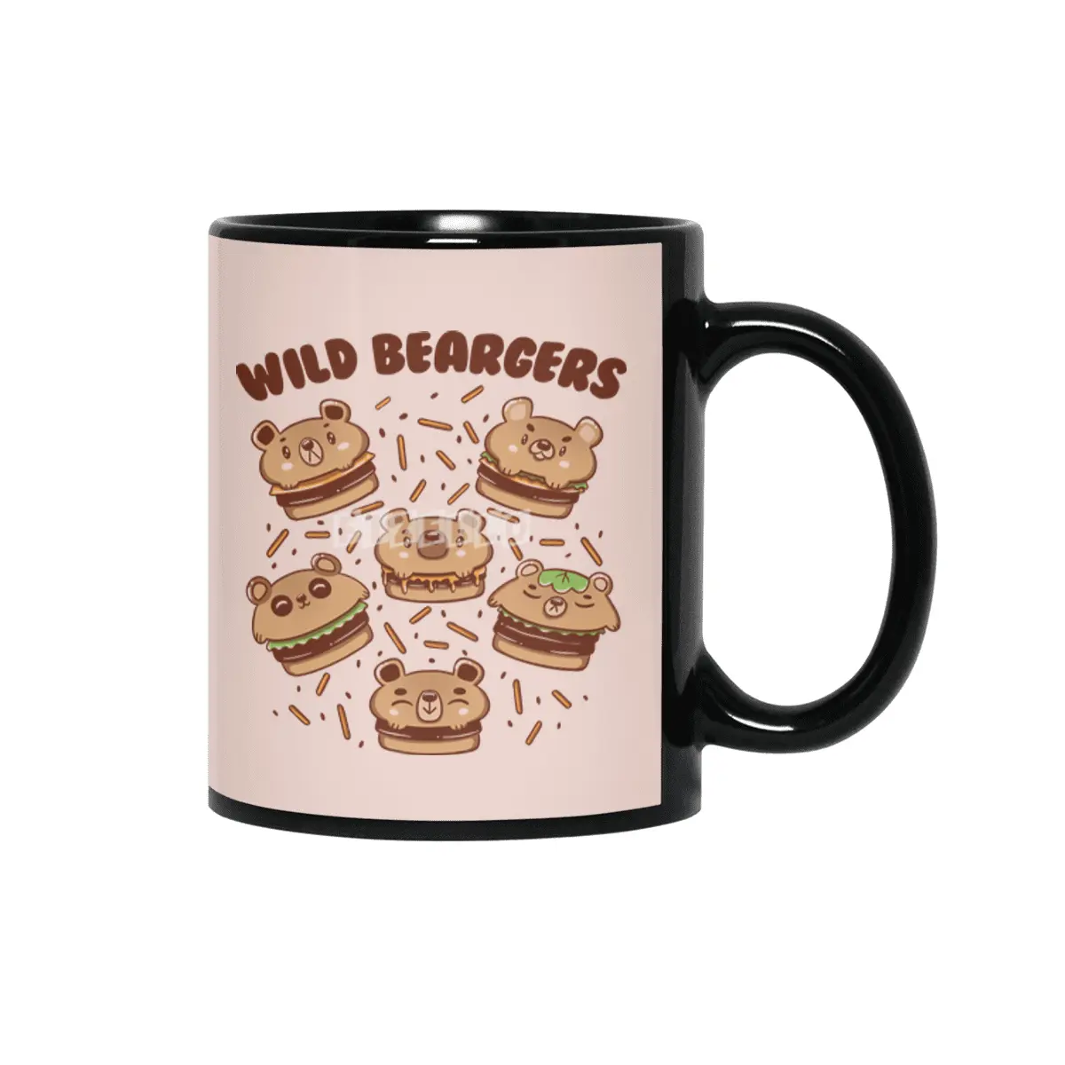 Wild Beargers Cheeseburger Bear Siyah Kupa