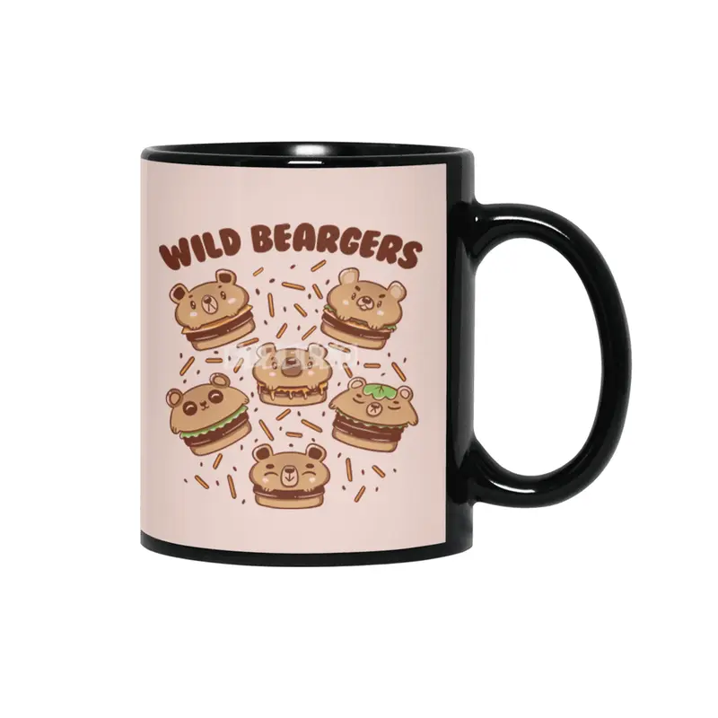 Wild Beargers Cheeseburger Bear Siyah Kupa