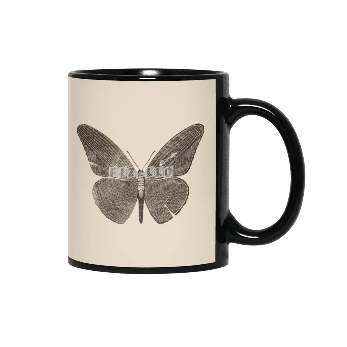 Wood Butterfly Siyah Kupa