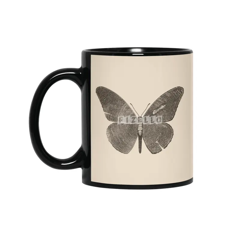 Wood Butterfly Siyah Kupa