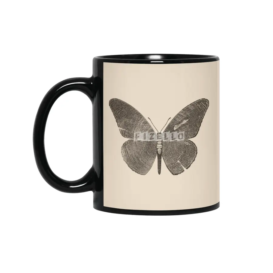 Wood Butterfly Siyah Kupa