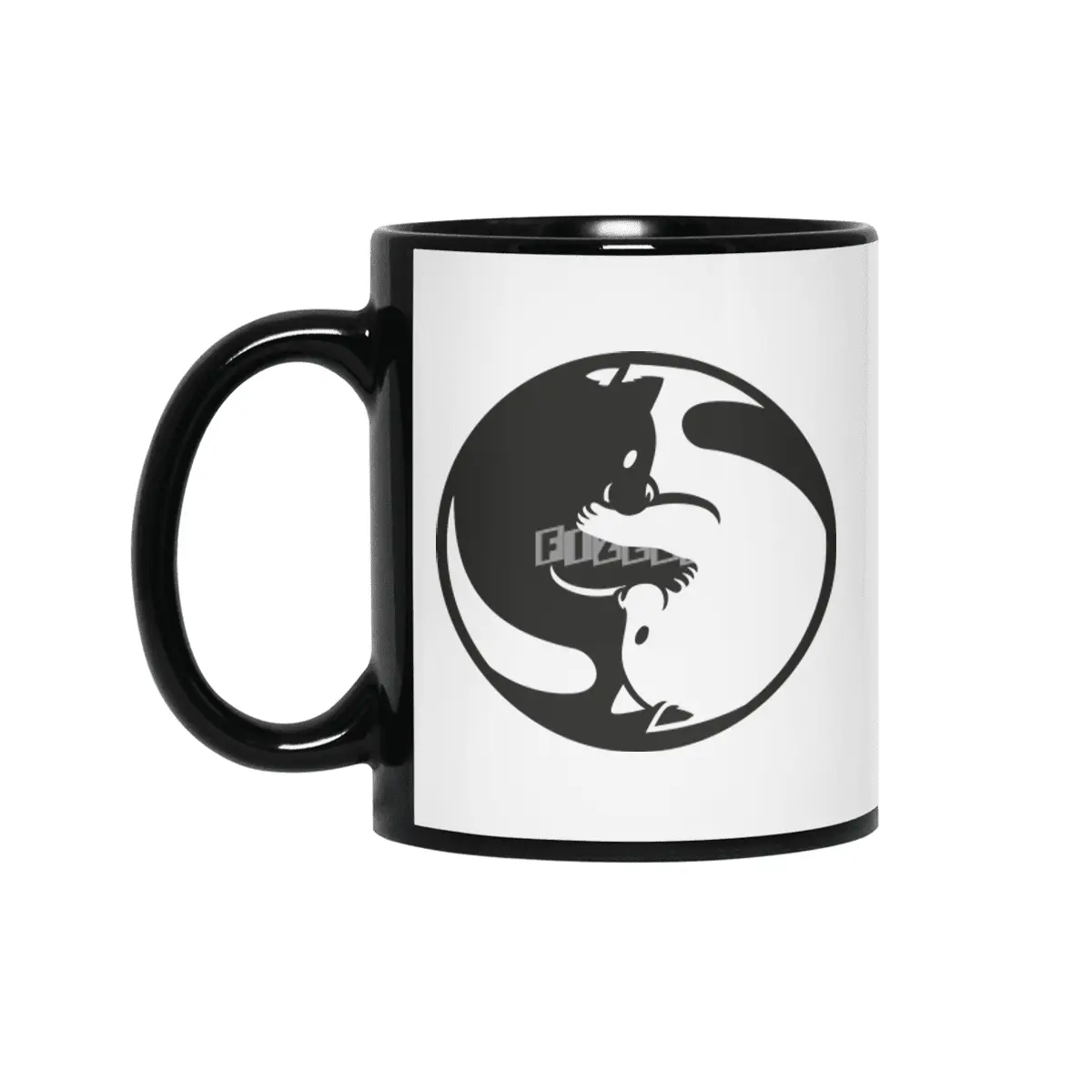 Yin Yang Cat Tao Siyah Kupa
