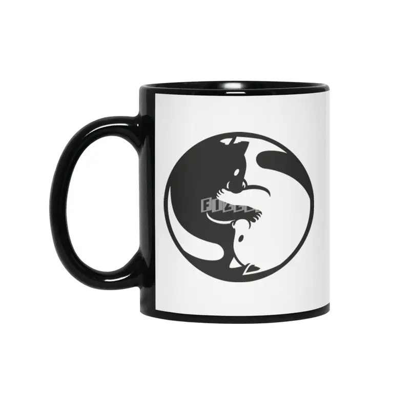 Yin Yang Cat Tao Siyah Kupa