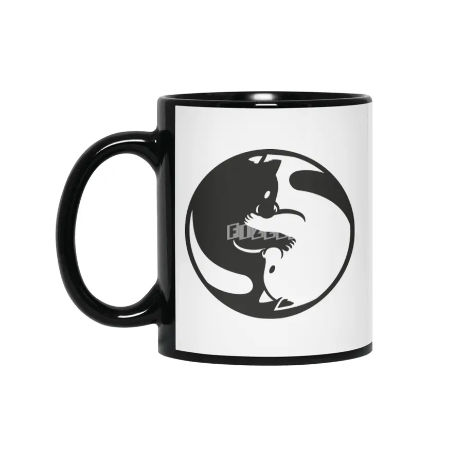 Yin Yang Cat Tao Siyah Kupa