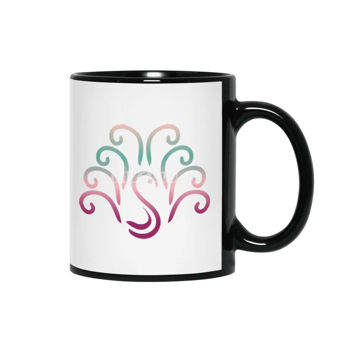 Peacock vintage minimalism art Siyah Kupa