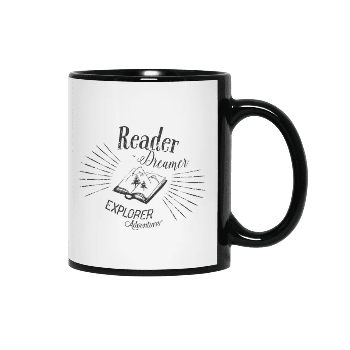 Reader Dreamer Explorer Adventurer Open Book Siyah Kupa