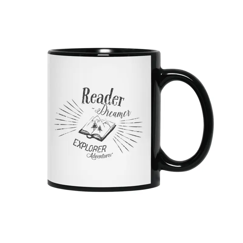 Reader Dreamer Explorer Adventurer Open Book Siyah Kupa