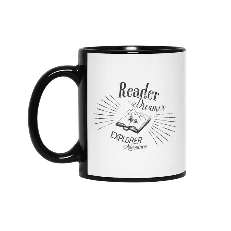 Reader Dreamer Explorer Adventurer Open Book Siyah Kupa