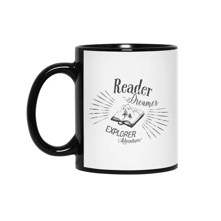 Reader Dreamer Explorer Adventurer Open Book Siyah Kupa