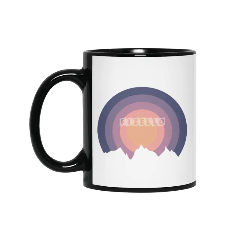 Pastel Mountain Silhouette Minimalism Sunset Outdoor Design Siyah Kupa