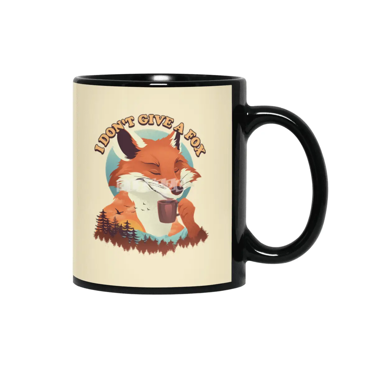 Drink Coffee and Don't Give a Fox Siyah Kupa
