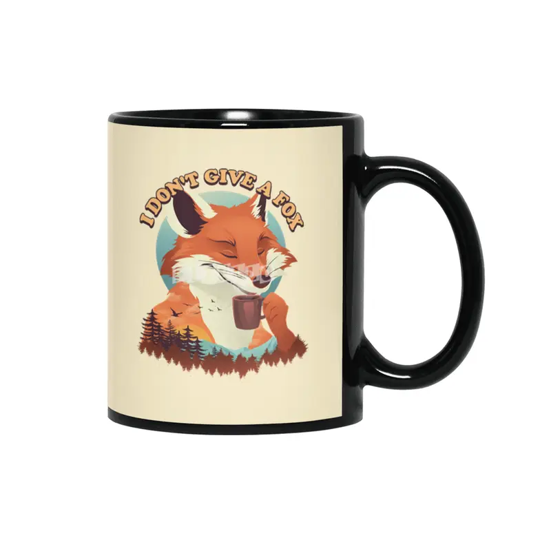Drink Coffee and Don't Give a Fox Siyah Kupa