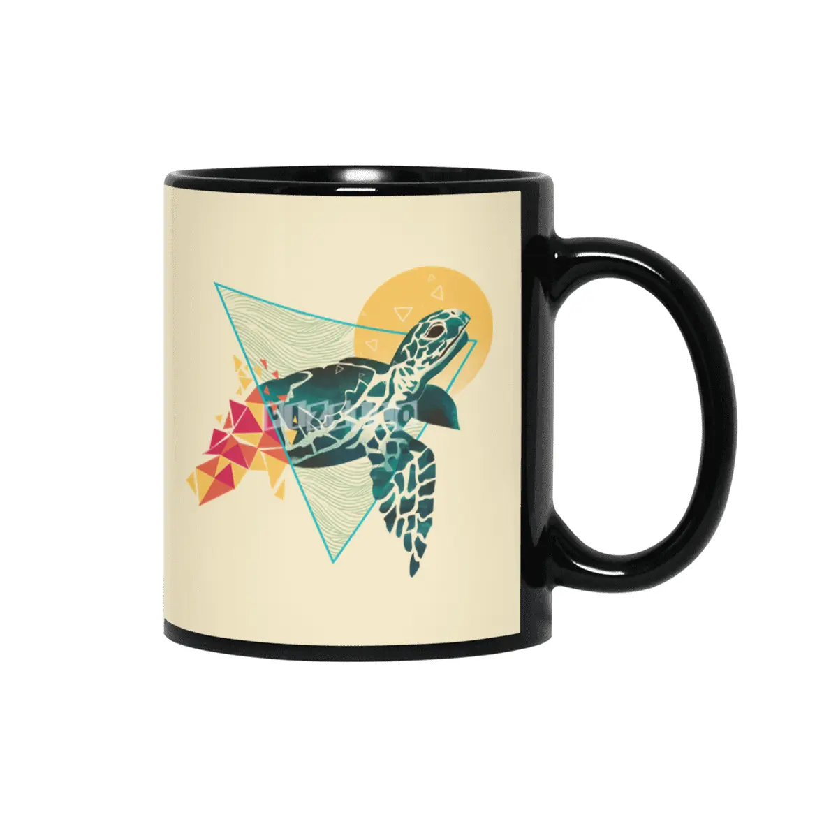 Geometric Turtle Siyah Kupa