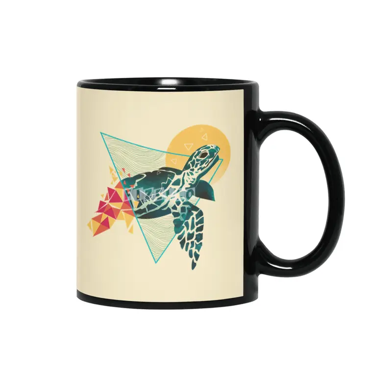Geometric Turtle Siyah Kupa