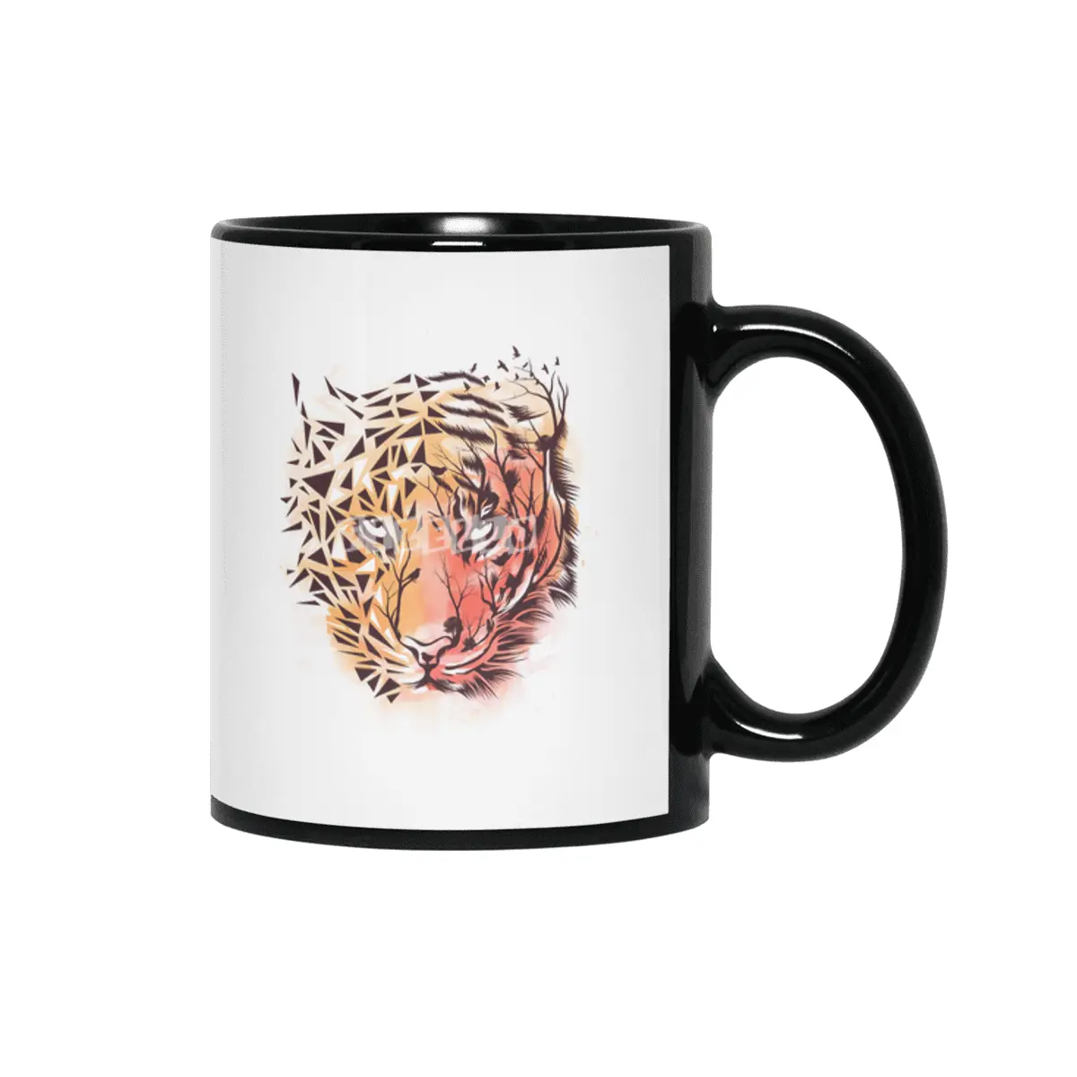 Geometrical Tiger Siyah Kupa