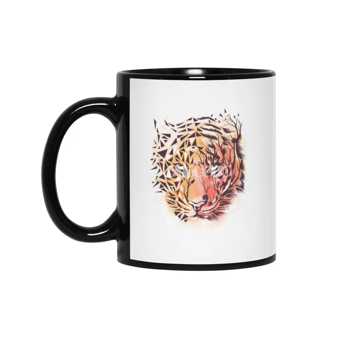 Geometrical Tiger Siyah Kupa