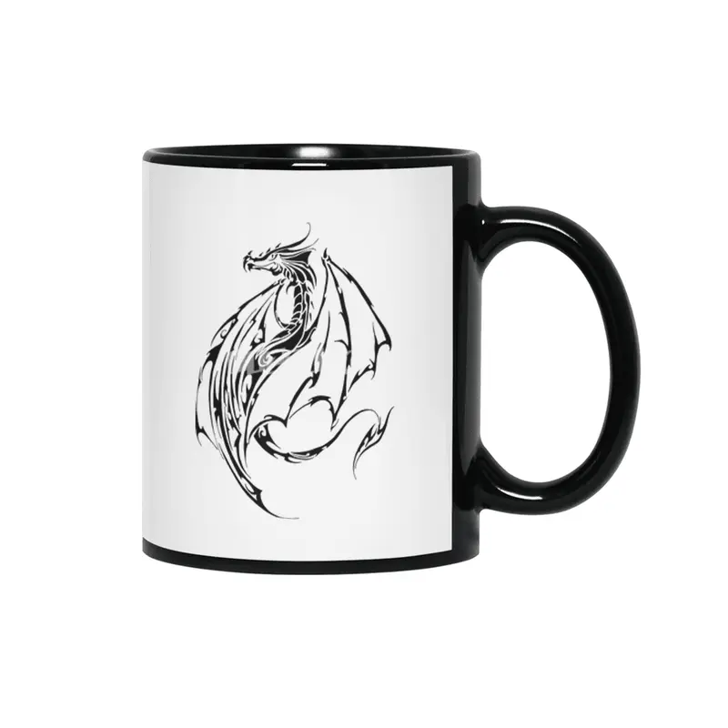 Tribal Dragon Siyah Kupa