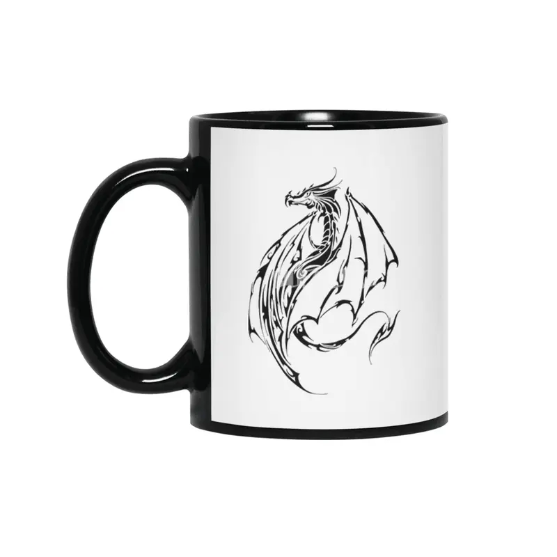 Tribal Dragon Siyah Kupa
