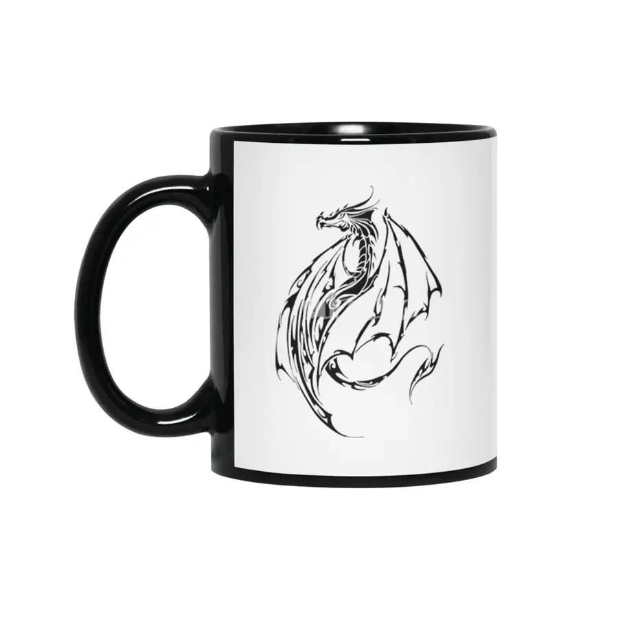 Tribal Dragon Siyah Kupa