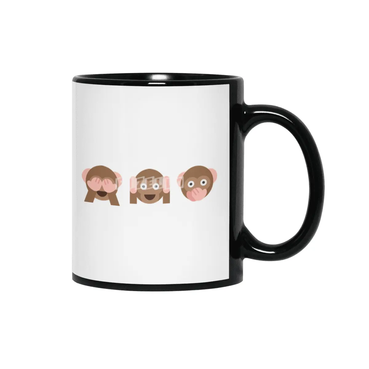 Three Wise Monkeys Siyah Kupa