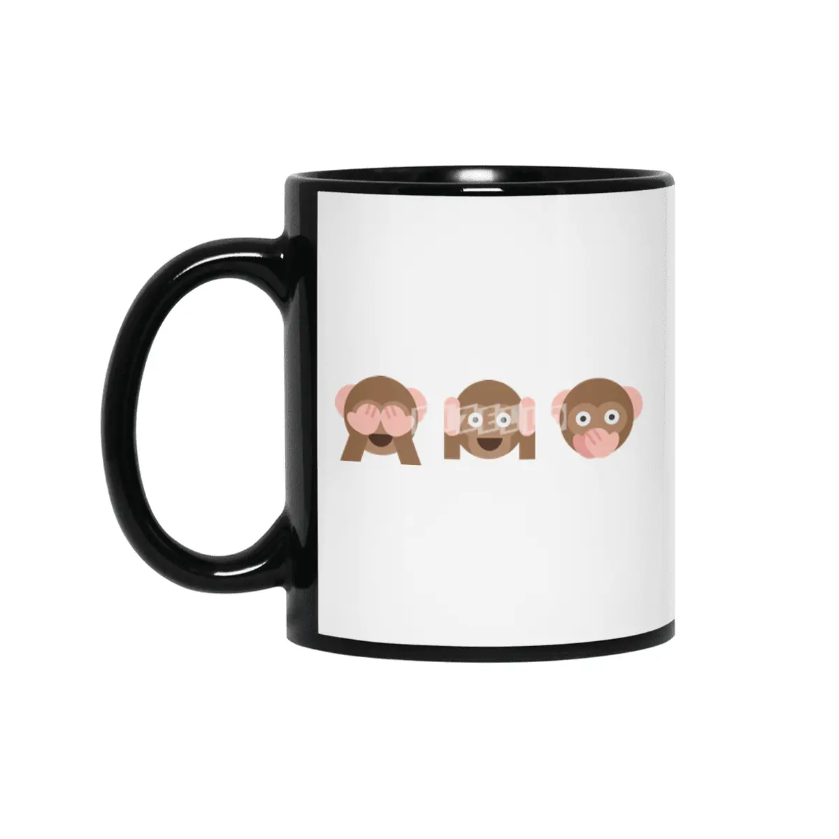 Three Wise Monkeys Siyah Kupa