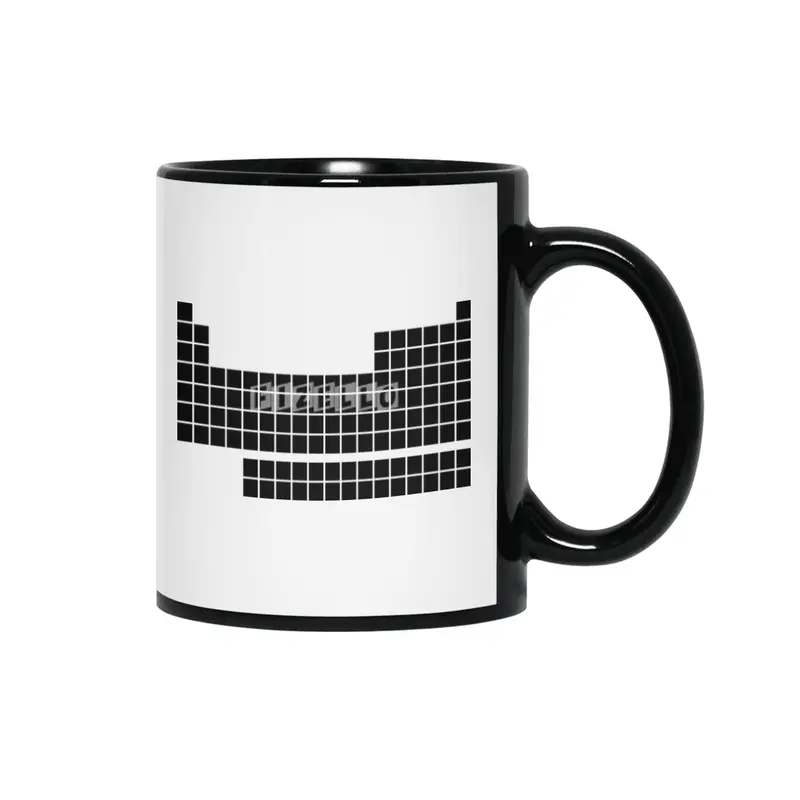 Minimalist periodic table (black ink) Siyah Kupa