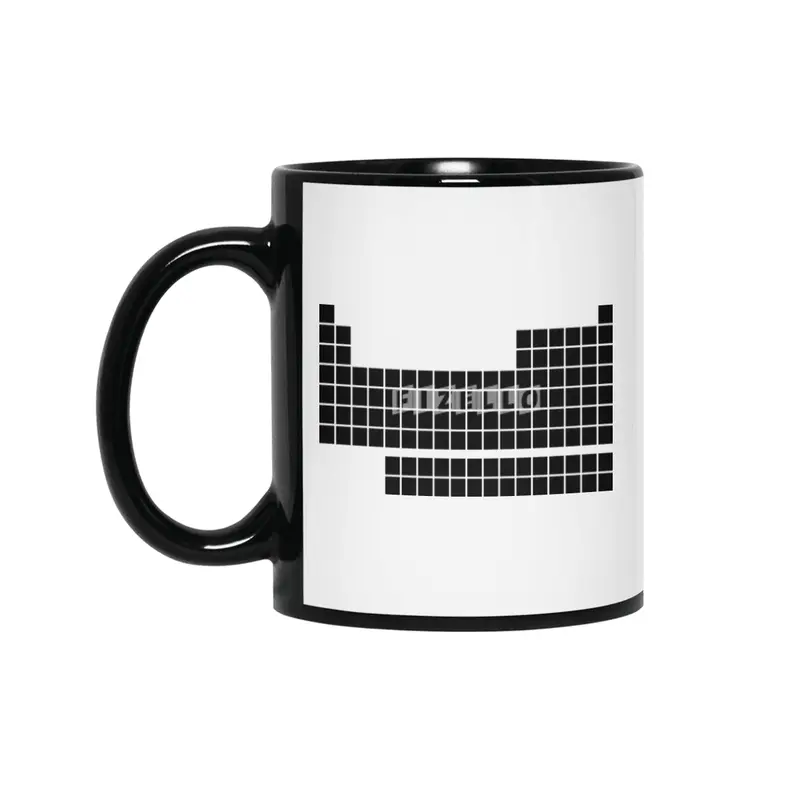 Minimalist periodic table (black ink) Siyah Kupa