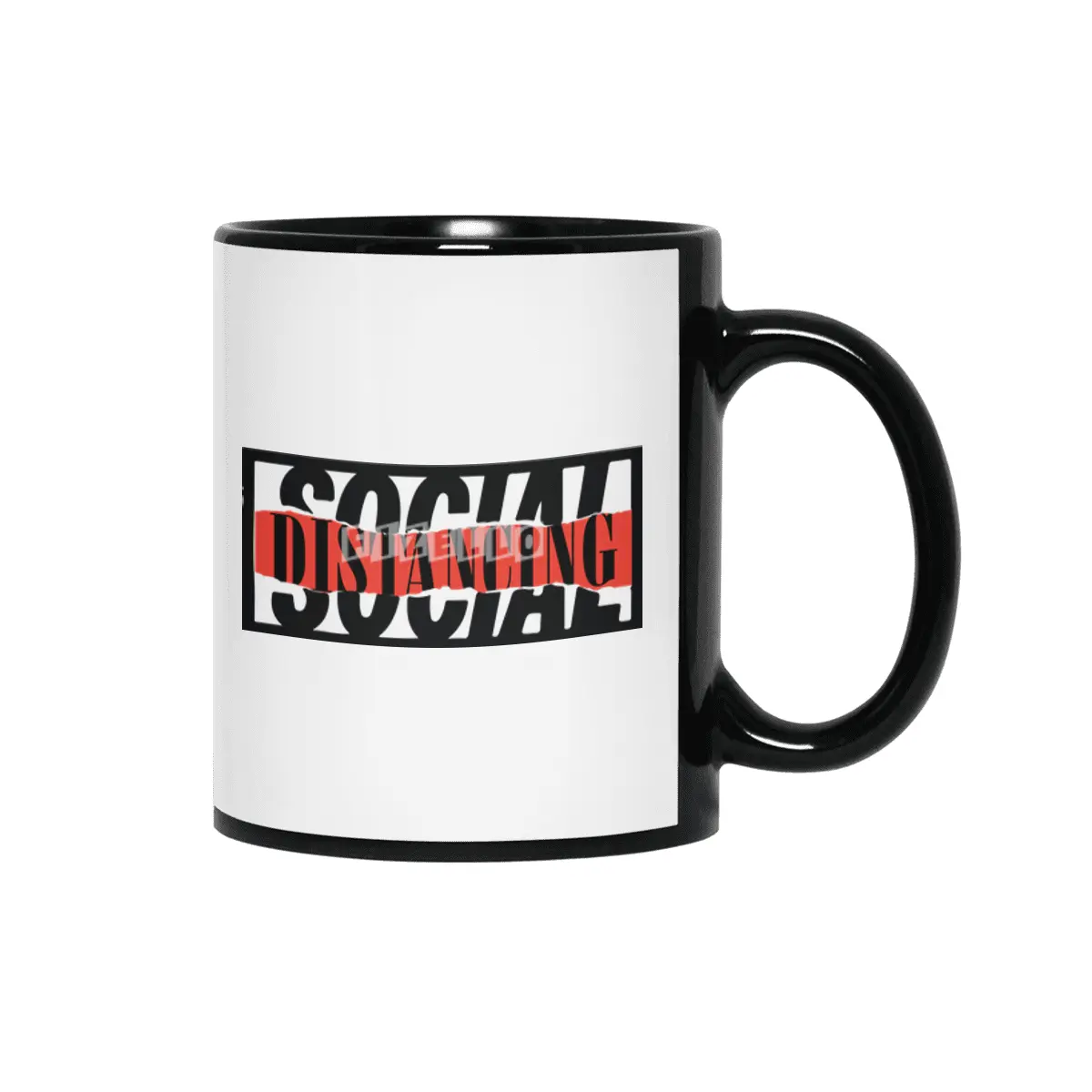 Social Distance Distortion Siyah Kupa