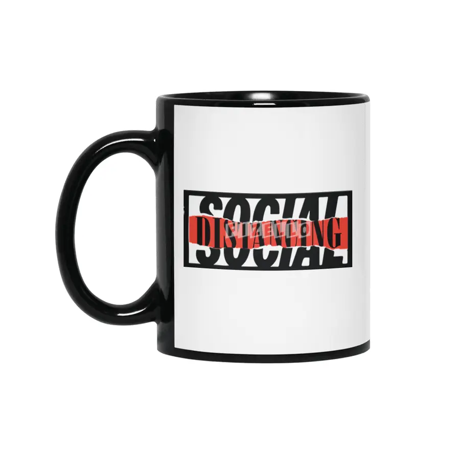 Social Distance Distortion Siyah Kupa