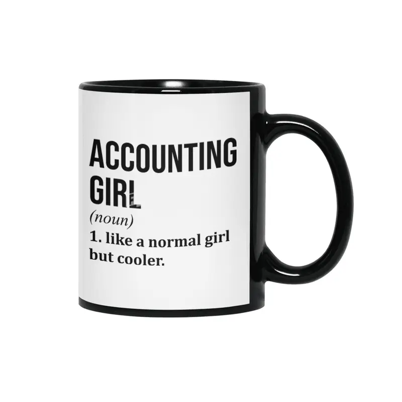 Accounting Girl Funny Saying Siyah Kupa