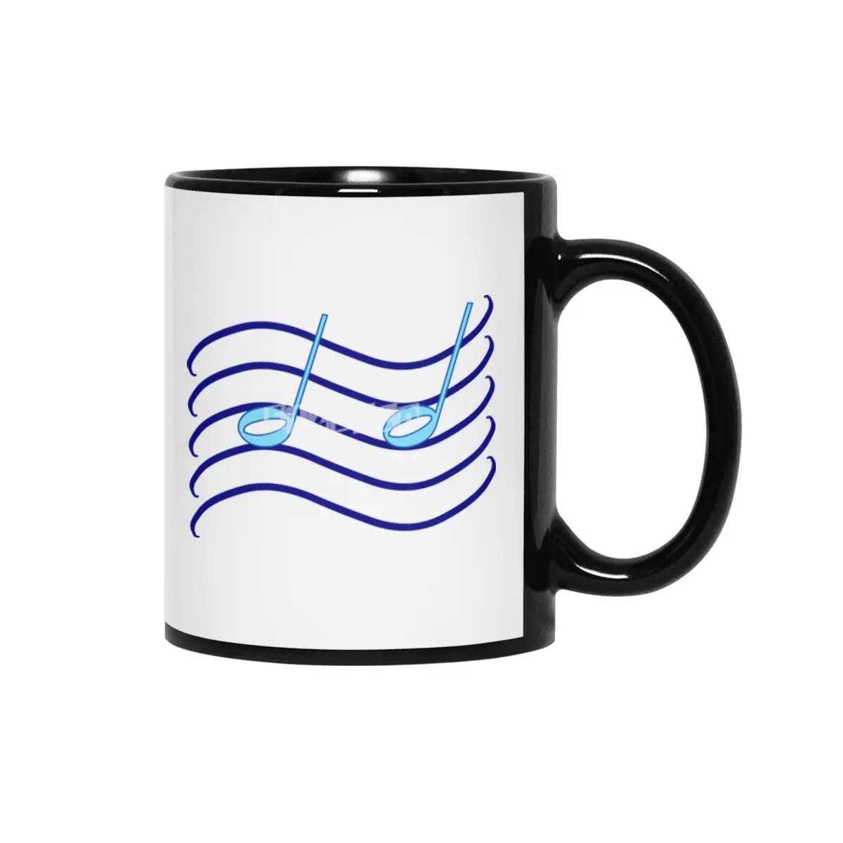 Music Wave Illusion Siyah Kupa