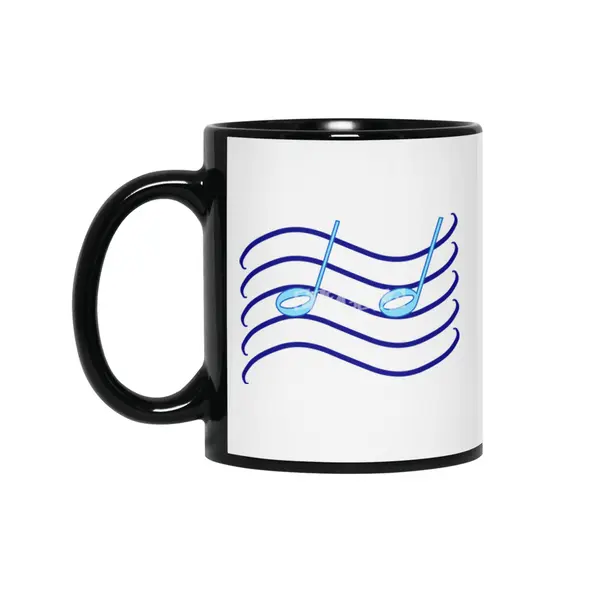Music Wave Illusion Siyah Kupa
