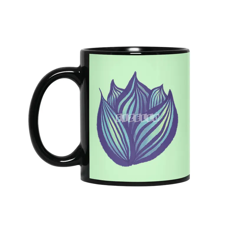 Abstract Flower Floral Decorative Art In Purple And Blue Siyah Kupa