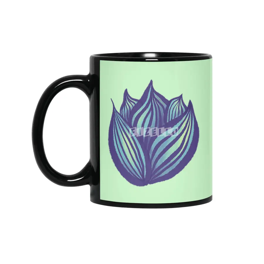 Abstract Flower Floral Decorative Art In Purple And Blue Siyah Kupa