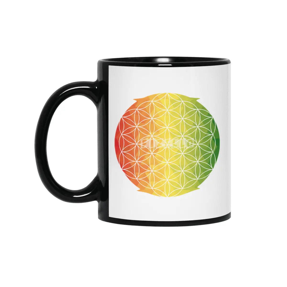 Rasta Flower of Life Siyah Kupa
