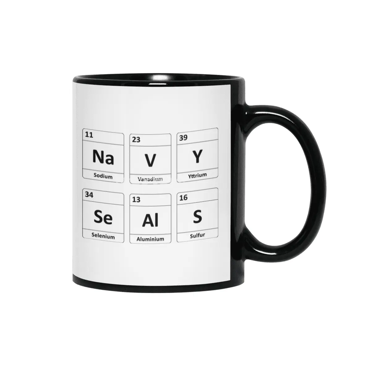 Navy SEALs Periodic Table Elements Siyah Kupa