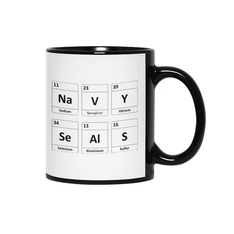 Navy SEALs Periodic Table Elements Siyah Kupa