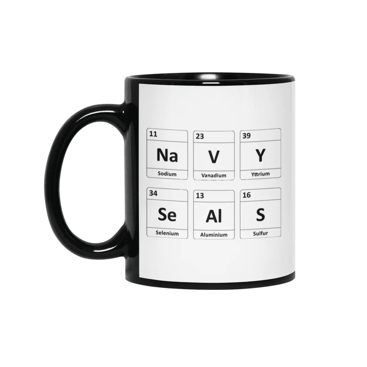 Navy SEALs Periodic Table Elements Siyah Kupa