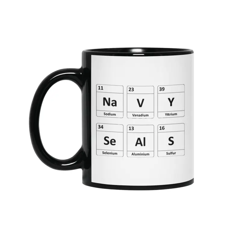 Navy SEALs Periodic Table Elements Siyah Kupa