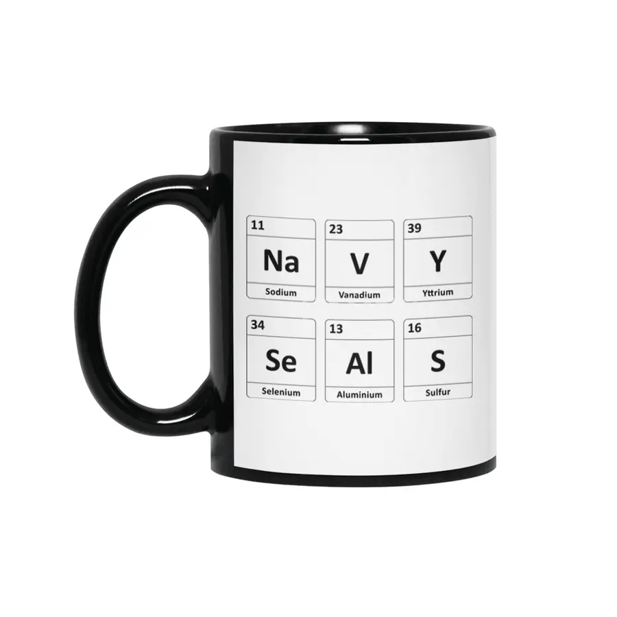 Navy SEALs Periodic Table Elements Siyah Kupa