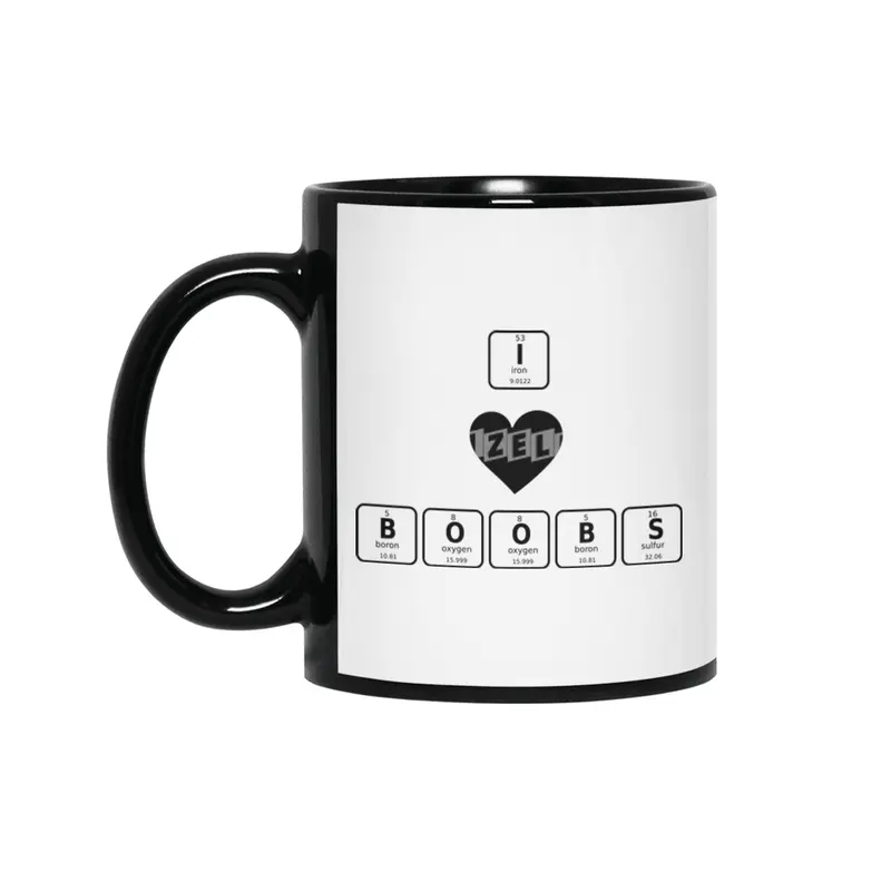 I love boobs  - periodic table Siyah Kupa