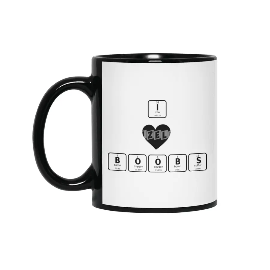 I love boobs  - periodic table Siyah Kupa
