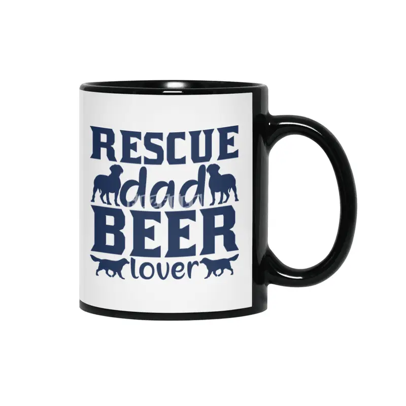 Rescue Dad Beer Lover Siyah Kupa