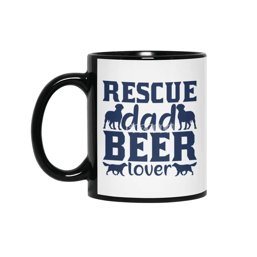 Rescue Dad Beer Lover Siyah Kupa