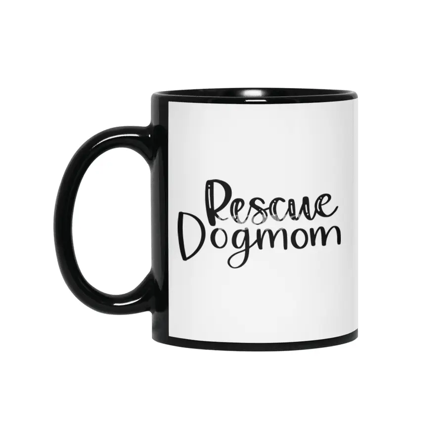 Rescue Dog Mom Siyah Kupa