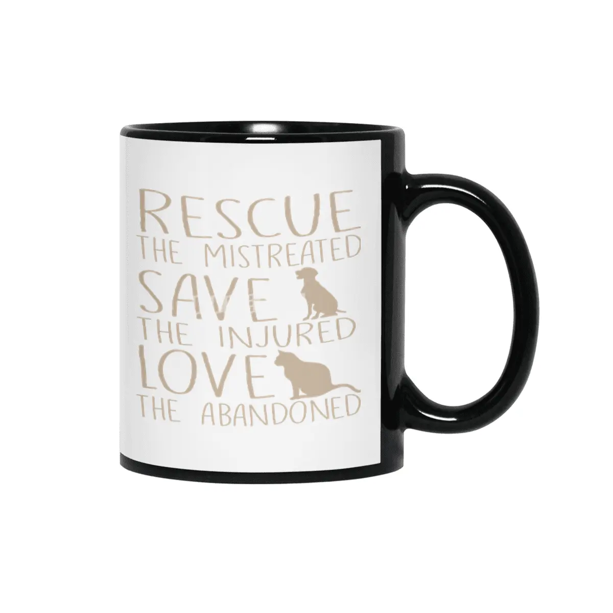 Rescue Saves the Mistreated Save The Injured Love Siyah Kupa