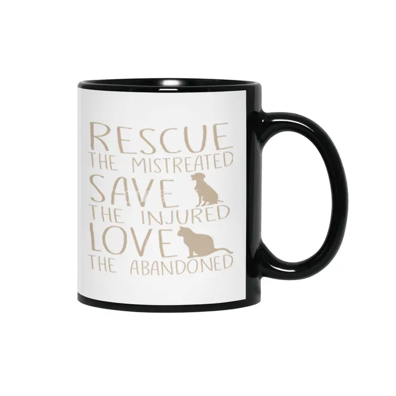 Rescue Saves the Mistreated Save The Injured Love Siyah Kupa