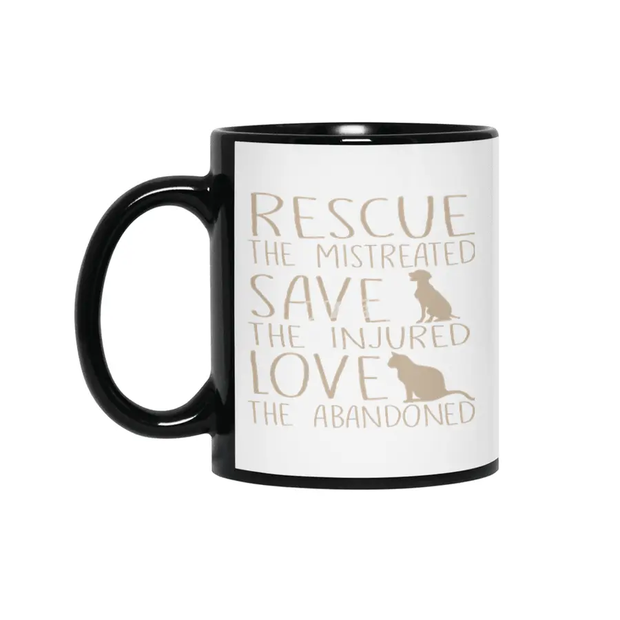 Rescue Saves the Mistreated Save The Injured Love Siyah Kupa