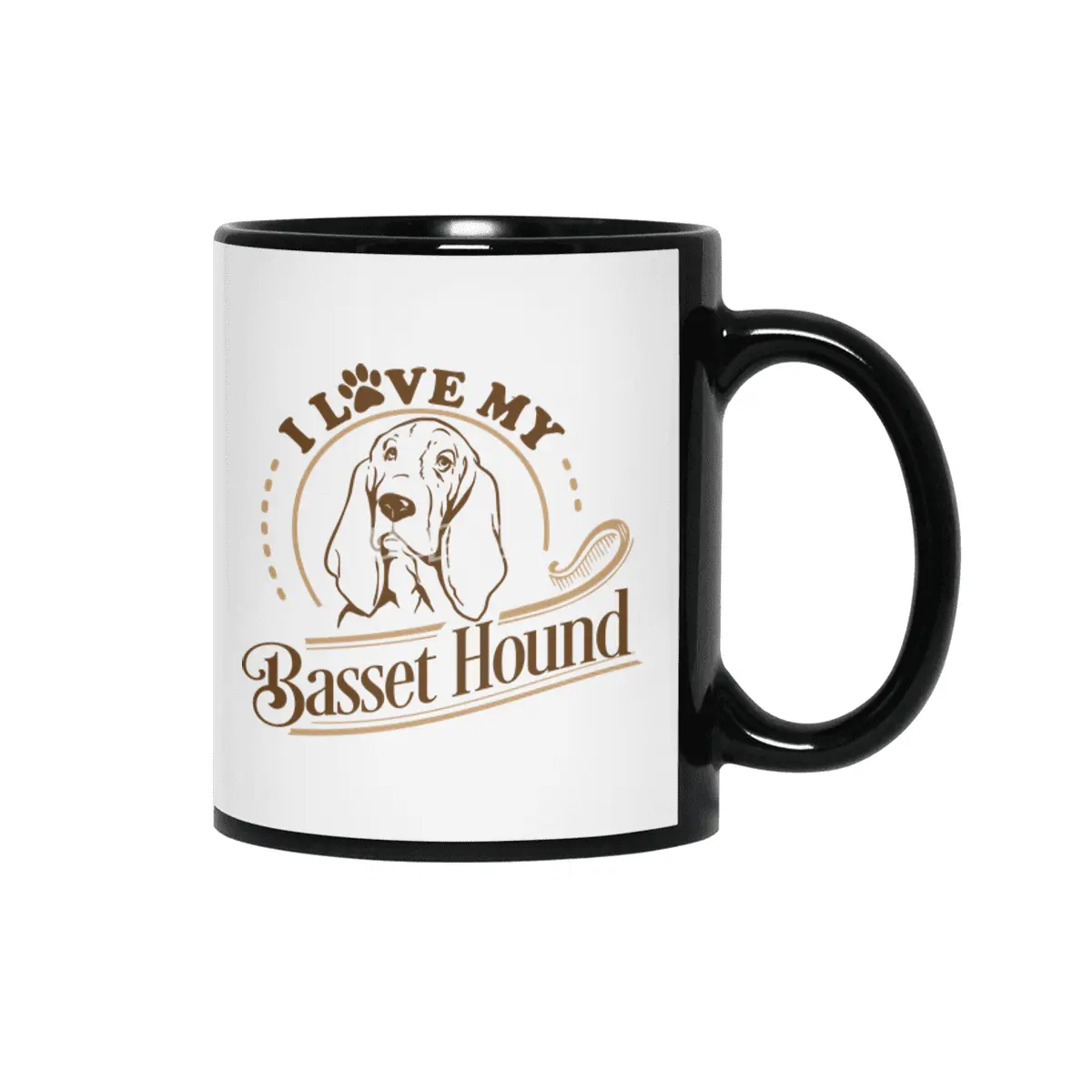 I Love My Basset Siyah Kupa